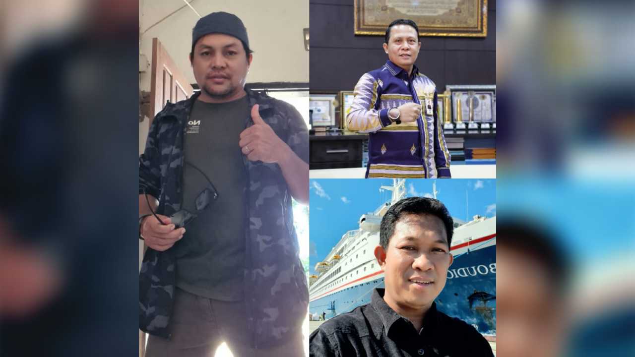 Bakal calon urutan pertama, Ibrahim Siddiq (kiri), Balon urutan kedua, Abdul Latif (atas) dan balon urutan ketiga, Parno (bawah) yang akan bersaing menjadi Ketua IKA FPIK, periode 2022-2026. Foto: Ist.