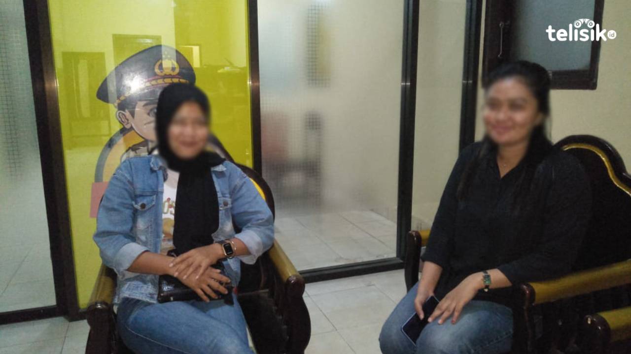 Korban SN didampingi keluarganya mendatangi Polsek Mandonga. Foto: Thamrin Dalby/Telisik