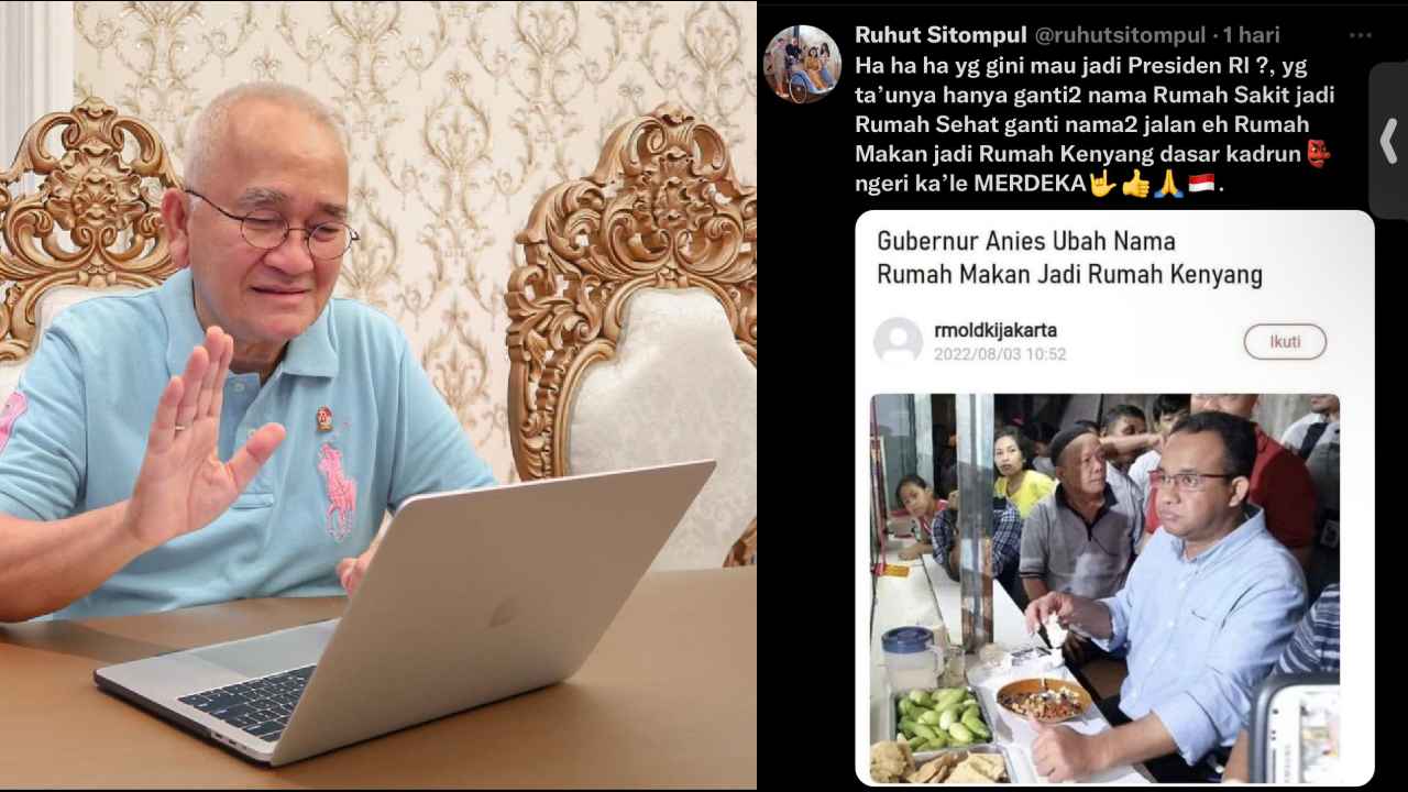 Ruhut Sitompul dan cuitannya di Twitter tentang Anies Baswedan, mendapat kecaman dari netizen. Foto: Repro Instagram Ruhut Sitompul