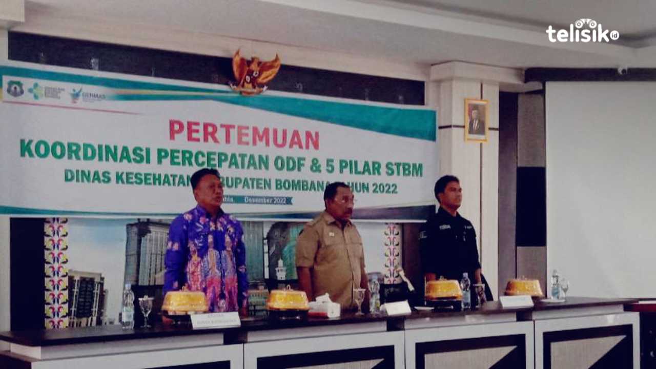 Pertemuan koordinasi percepaatan ODF dan 5 pilar STBM oleh Pj Bupati Bombana, Dinas Kesehatan bersama camat dan kepala Puskesmas. Hir Abrianto/Telisik