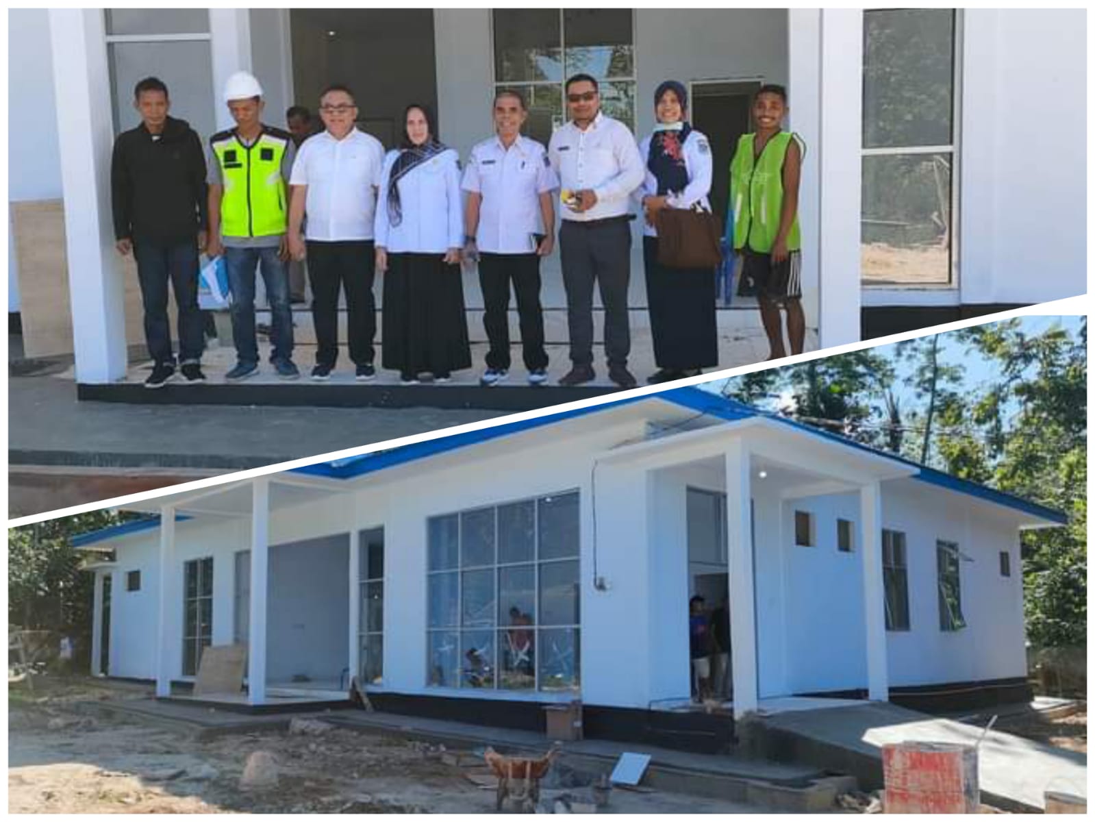 Plt Kadinkes Muna, Samudra Taufik, meninjau pembangunan ruang Poned. Foto: Ist.