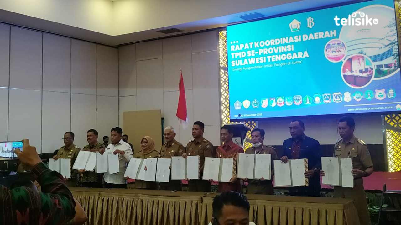 Rapat koordinasi TPID Sulawesi Tenggara mengumpulkan ratusan OPD dari kabupaten/kota untuk mencegah inflasi. Foto: Adinda Septia Putri/Telisik