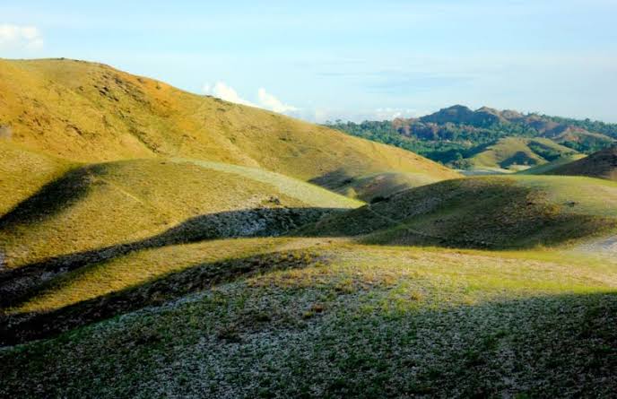 Savana Pajjongang, sebuah objek wisata dengan hamparan padang rumput yang luas terletak di Kabupaten Bombana, Sulawesi Tenggara. Foto: Repro Travel.okezone.com