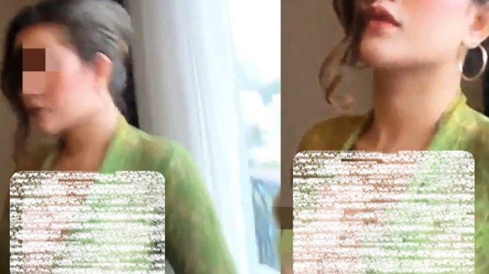 Video porno perempuan kebaya hijau dengan durasi 8 menit 30 detik beredar di Twitter, TikTok dan Telegram menjadi buruan warganet. Foto: Repro Twitter