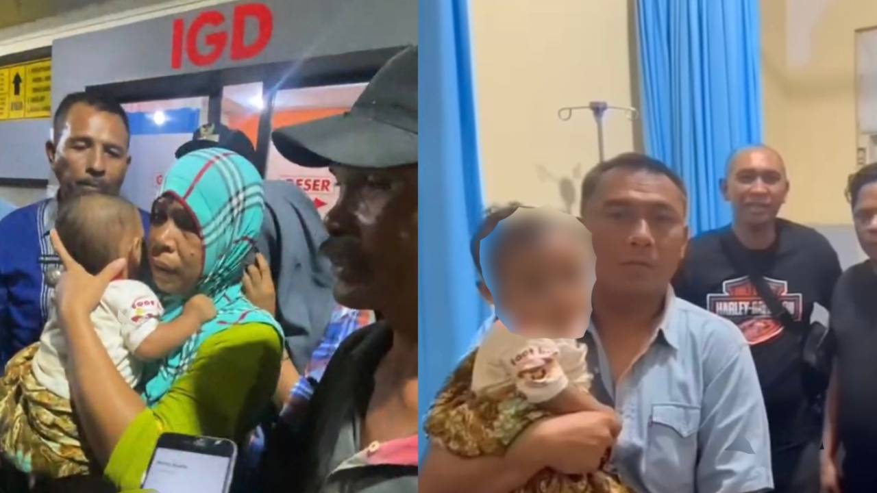 Bayi 9 bulan yang diculik berhasil ditemukan. Foto: Screenshoot video