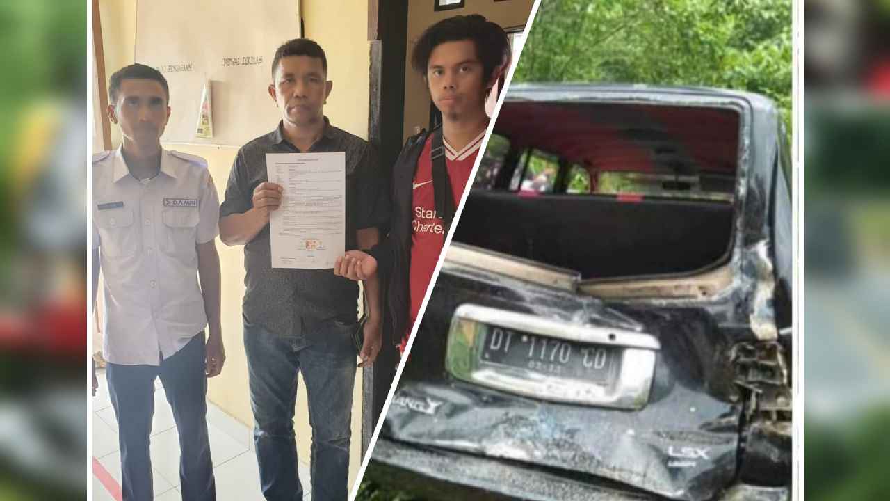 Laka lantas antara tiga unit mobil di kawasan hutan Warangga Muna. Foto: Ist.