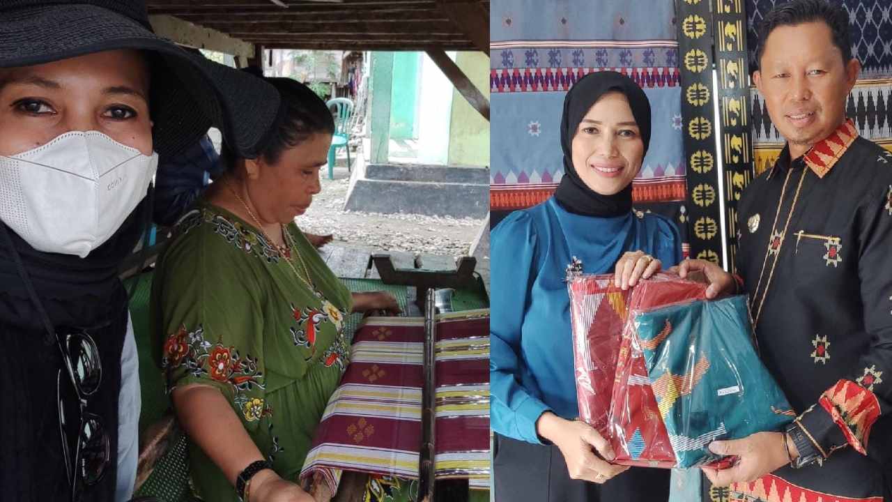 Kain tenun khas Sulawesi Tenggara produksi pengrajin lokal dari beberapa daerah menjadi kearifan lokal nusantara. Foto: Ist.