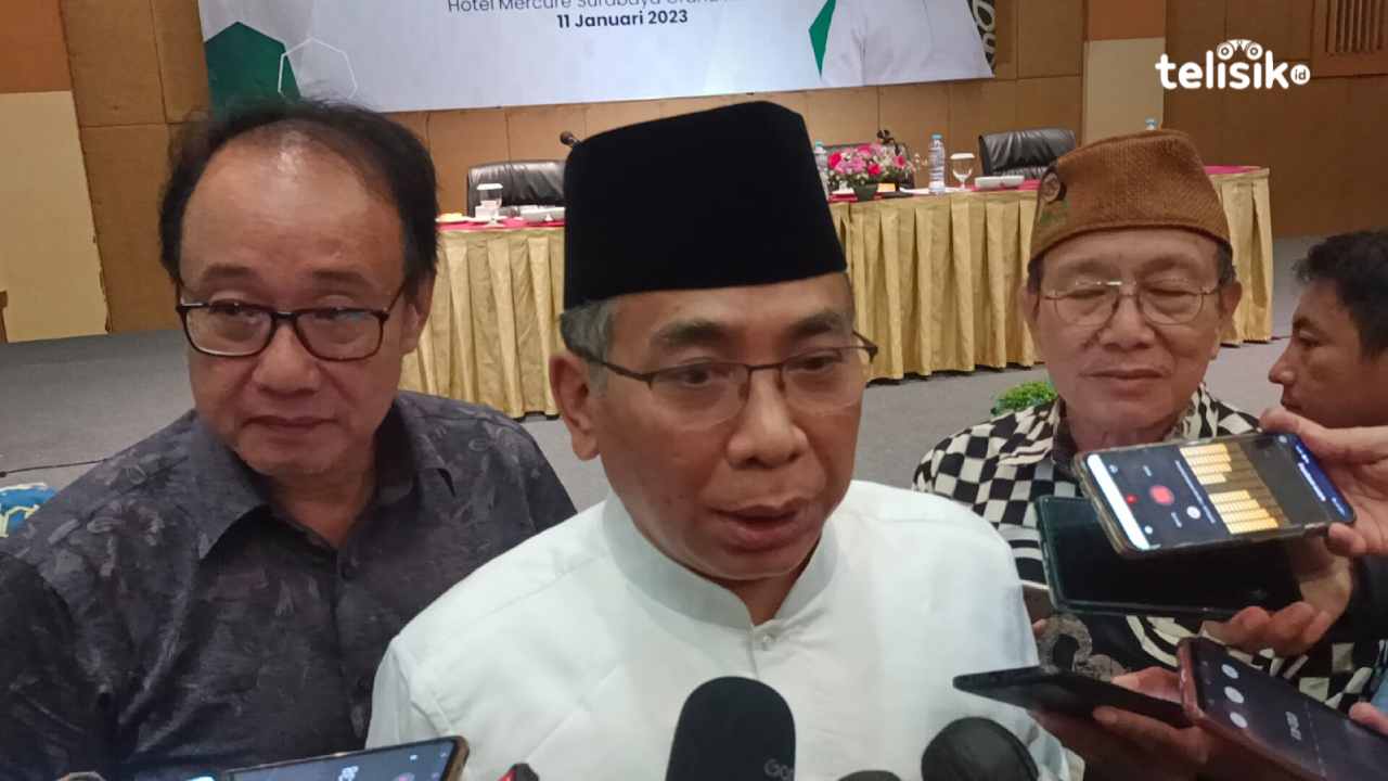 Ketum PB NU saat di Surabaya mengingatkan adanya ancaman kelompok radikal jelang Pemilu 2024. Foto: Try Wahyudi Ari Setyawan/Telisik