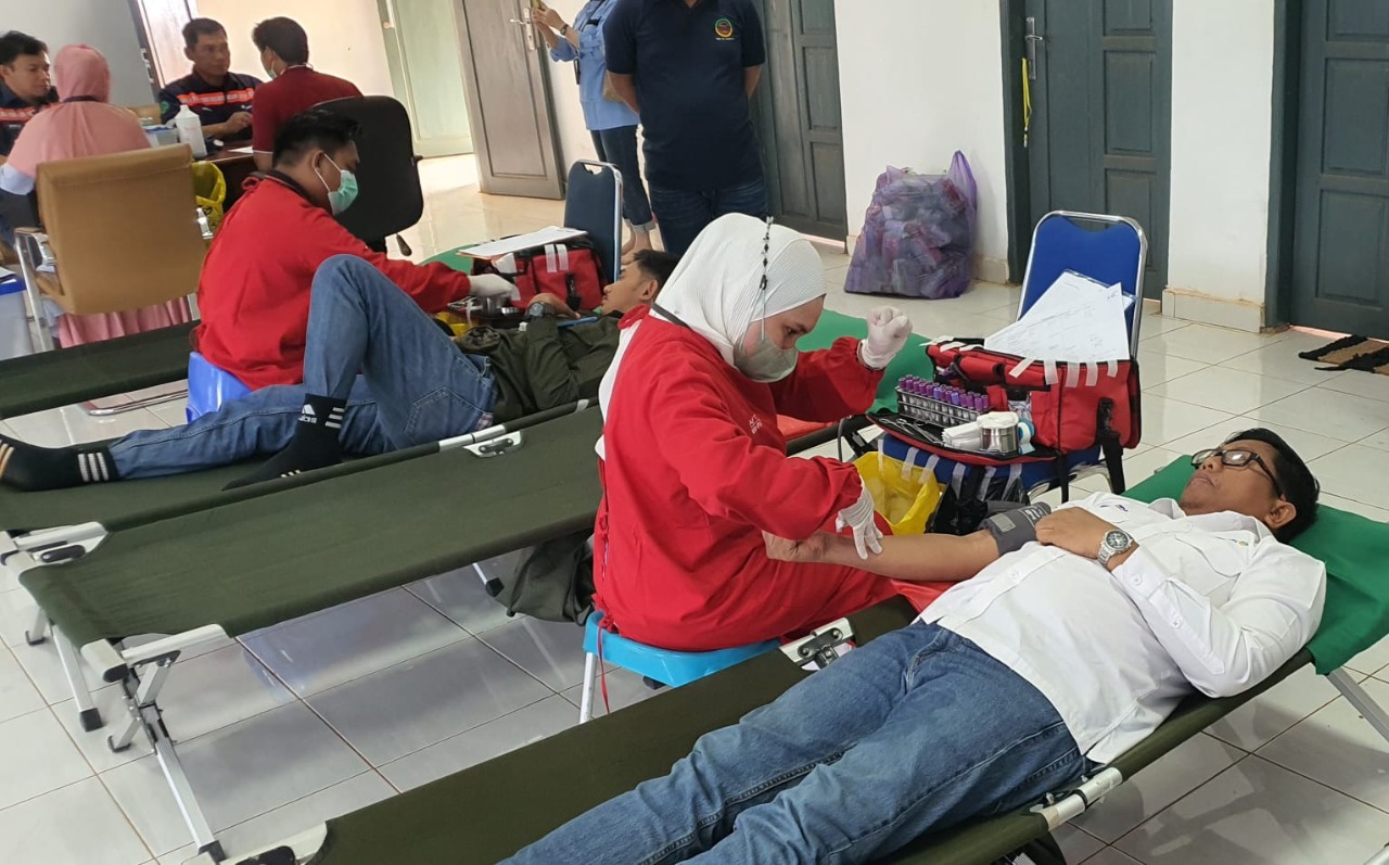 Antam bekerjasama dengan PMI Sulawesi Tenggara untuk mengadakan kegiatan donor darah dalam rangka bulan K3 nasional. Foto: Ist.