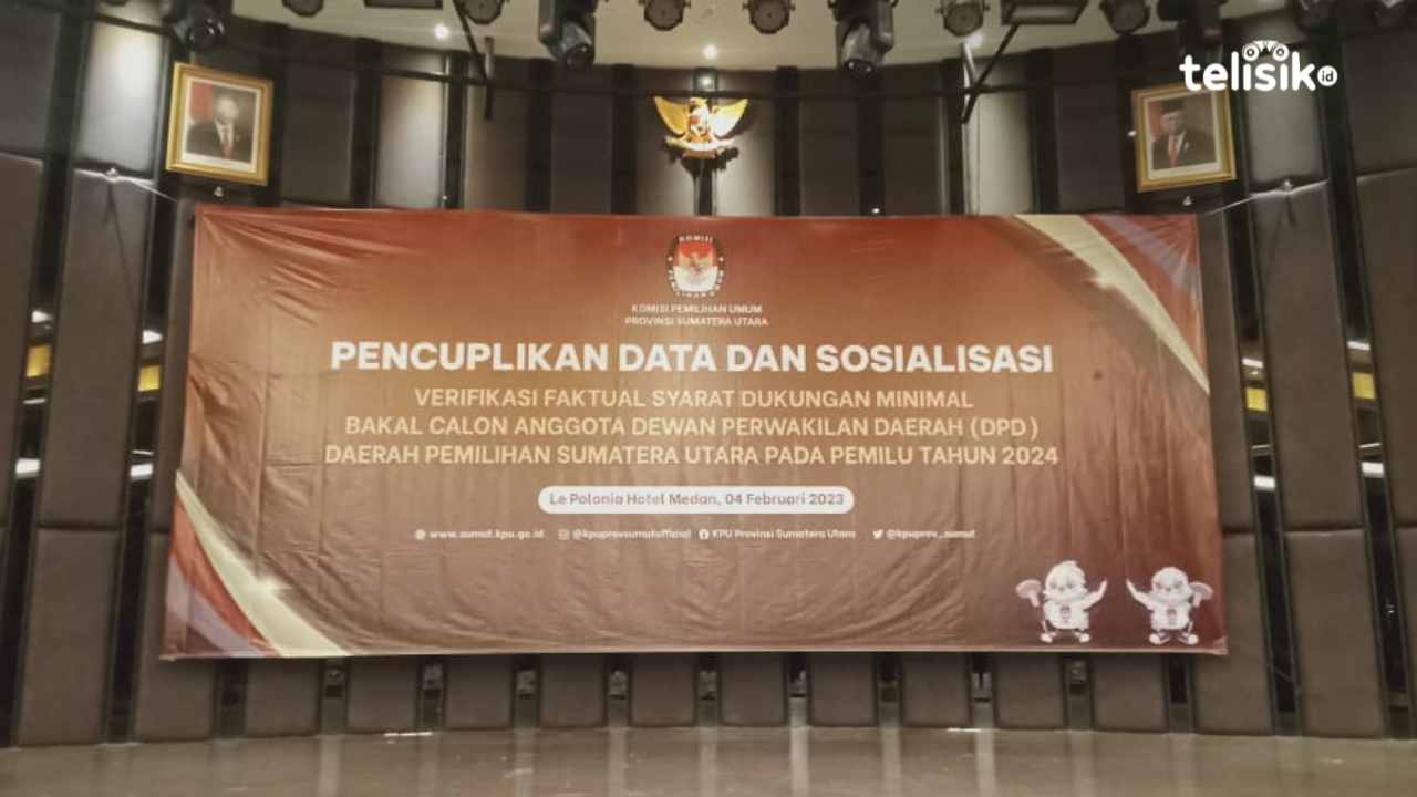 KPU Sumatera Utara mengelar pencuplikan data dan sosialisasi rekapitulasi hasil verifikasi administrasi tahap dua bakal calon DPD RI. Foto: Reza Fahlefy/Telisik
