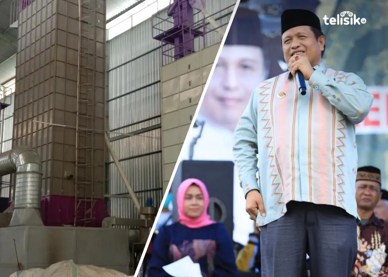 Bupati Muna, LM Rusman Emba dan pabrik jagung di Kecamatan Kabawo. Foto: Sunaryo/Telisik