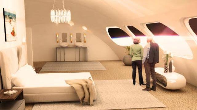 Sebuah hotel luar angkasa pertama akan dibuka pada 2027 mendatang. Selain menawarkan kamar dan suite, hotel ini juga akan menampilkan semua fasilitas mewah. Foto: Repro Liputan6.com