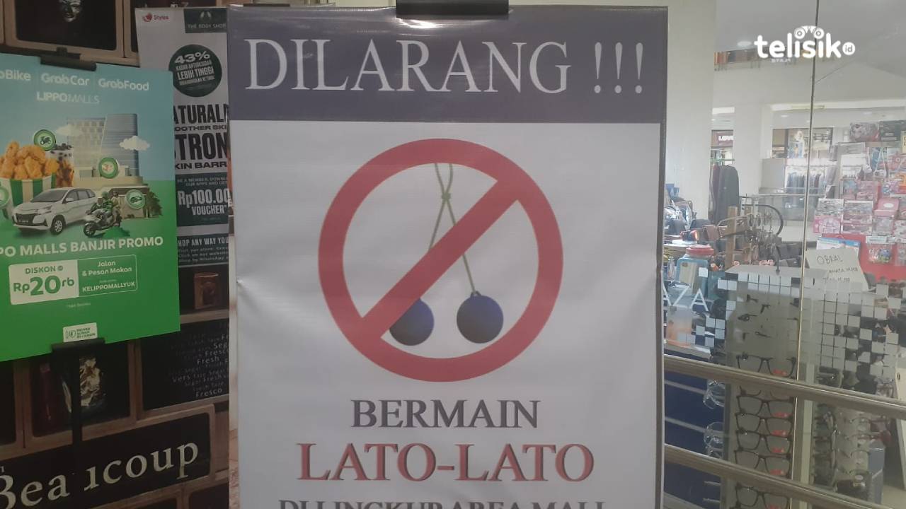 Lato-Lato dilarang masuk ke area Lippo Plaza Kendari karena dianggap mengganggu pengunjung mall. Foto: Ahmad Badaruddin/ Telisik