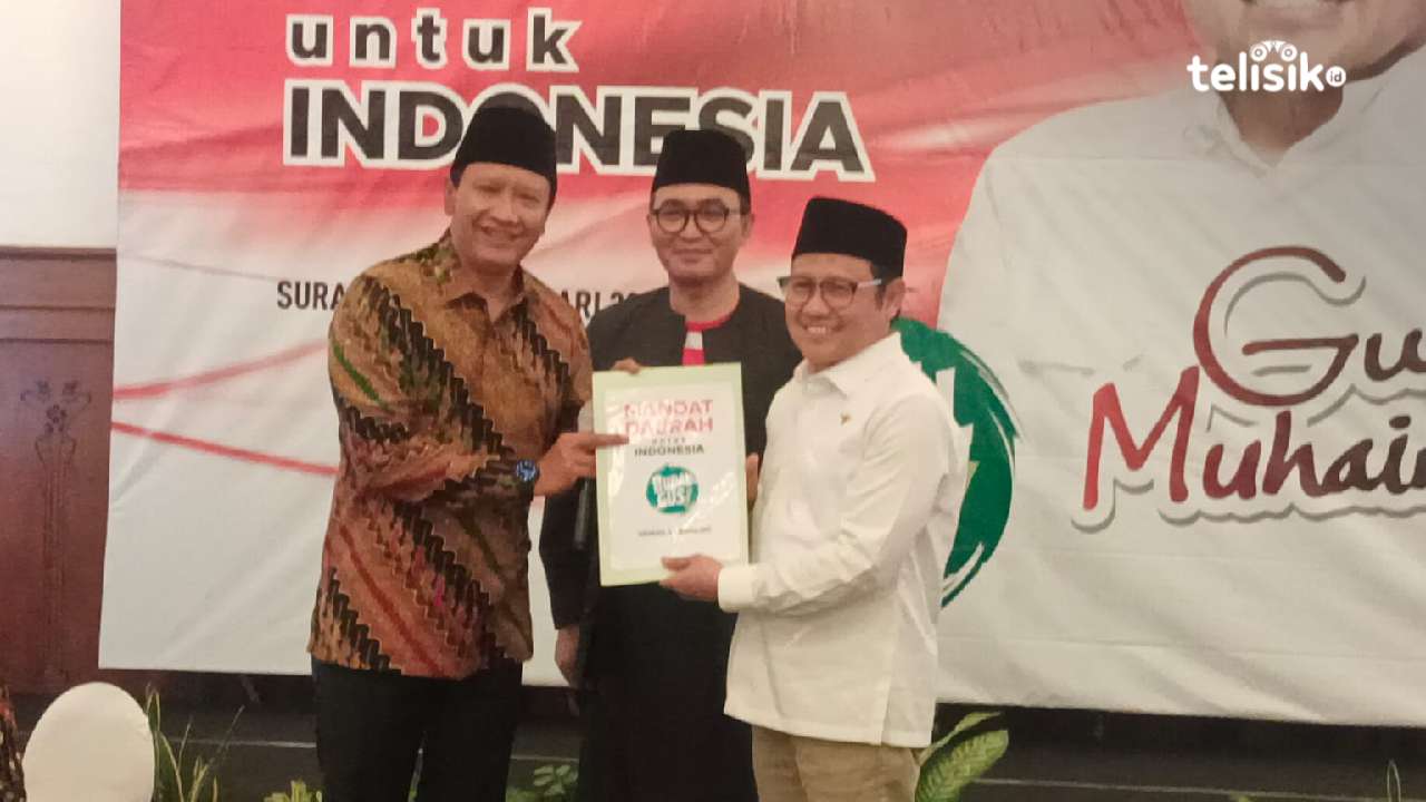 Ketum PKB Muhaimin Iskandar memastikan akan muncul koalisi parpol baru dalam Pilpres 2024 mendatang. Foto: Try Wahyudi Ari Setyawan/Telisik