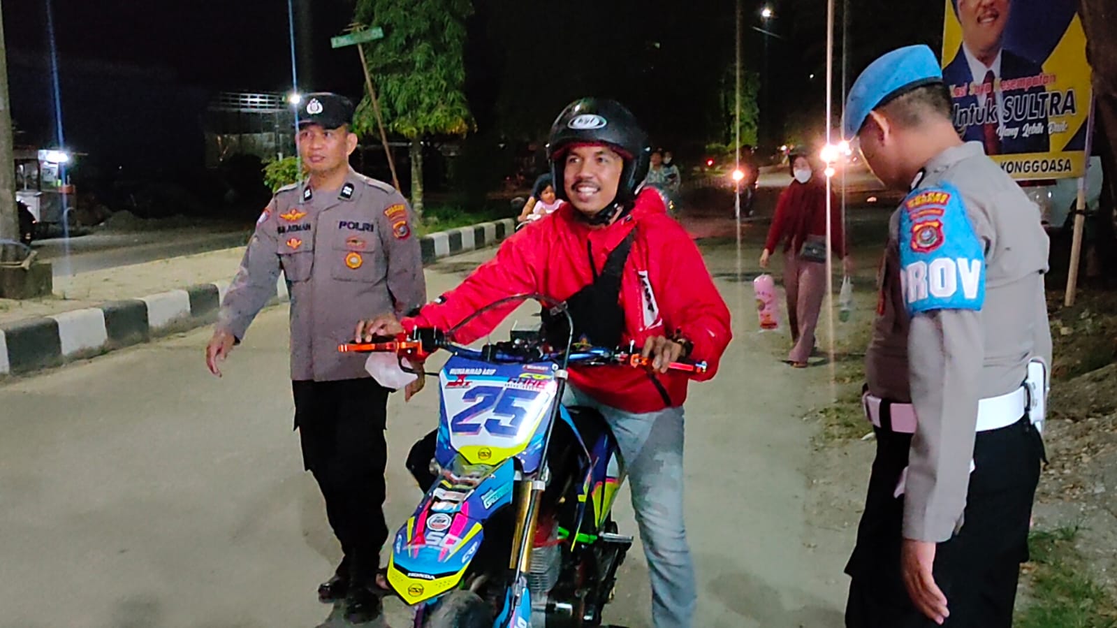 Puluhan sepeda motor yang menggunakan knalpot bising terjaring dalam Operasi Keselamatan Anoa 2023 di Konawe. Foto: Ist.