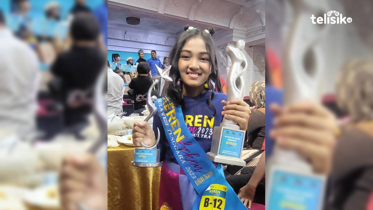 Qirrna Qaleisya Azzahfa menjadi perwakilan 10 besar terbeken ke tingkat nasional kategori B pada ajang fashion show keren beken. Foto: Febry Jahra Lestiani/ Telisik