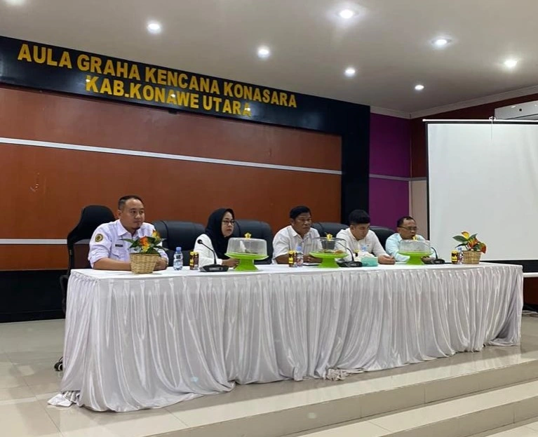 Rapat audiensi dan koordinasi bersama Tim Satgas Percepatan Penurunan Stunting Provinsi Sulawesi Tenggara dan dinas terkait di Konawe Utara. Foto: Dok. BKKBN Sulawesi Tenggara