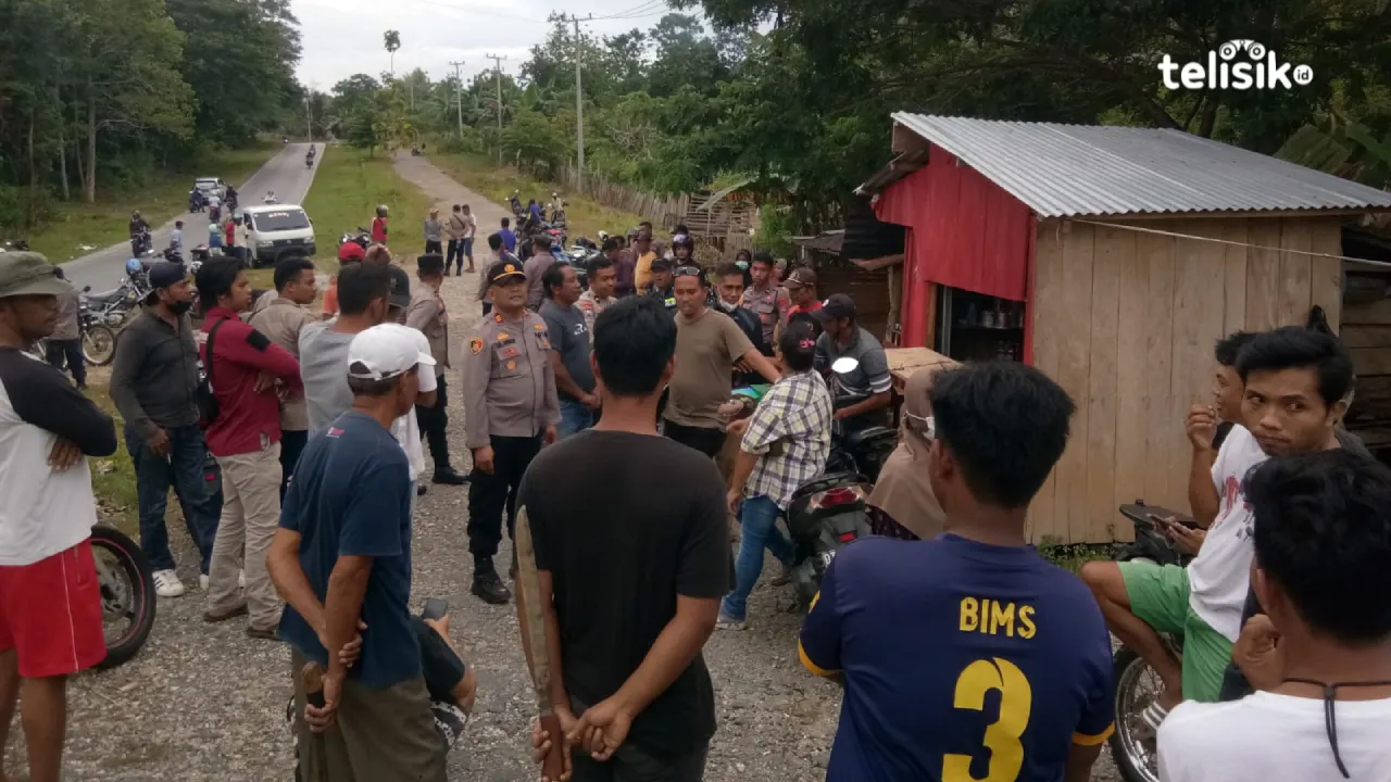 Masyarakat berbondong-bondong memadati kawasan hutan lindung Warangga untuk melakukan pematokan lahan. Foto: Sunaryo/Telisik