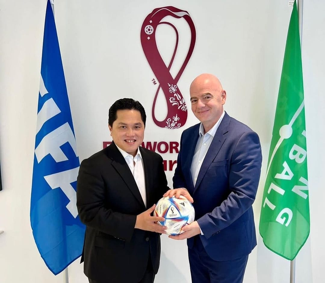 Menteri BUMN Erick Thohir baru saja melakukan pertemuan dengan Presiden FIFA, Gianni Infantino. Foto: Dok Kementrian BUMN