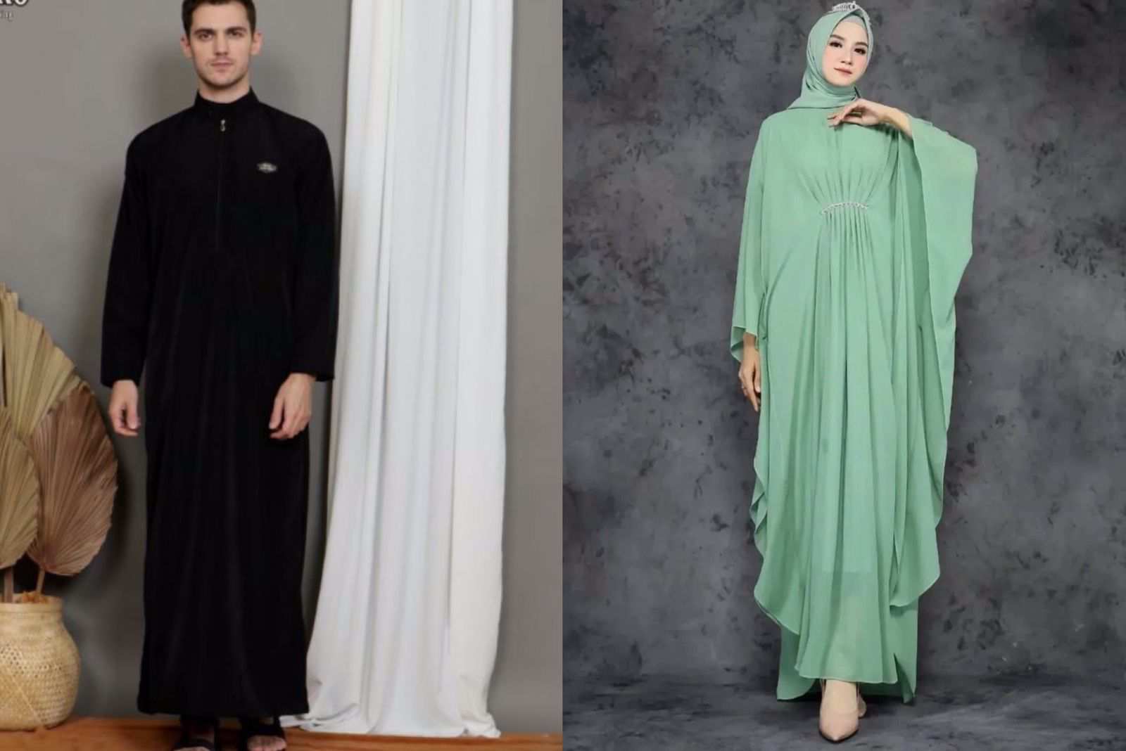 Referensi busana muslim lebaran 2023 untuk pria dan wanita ala anak milenial. Foto: Shopee Indonesia