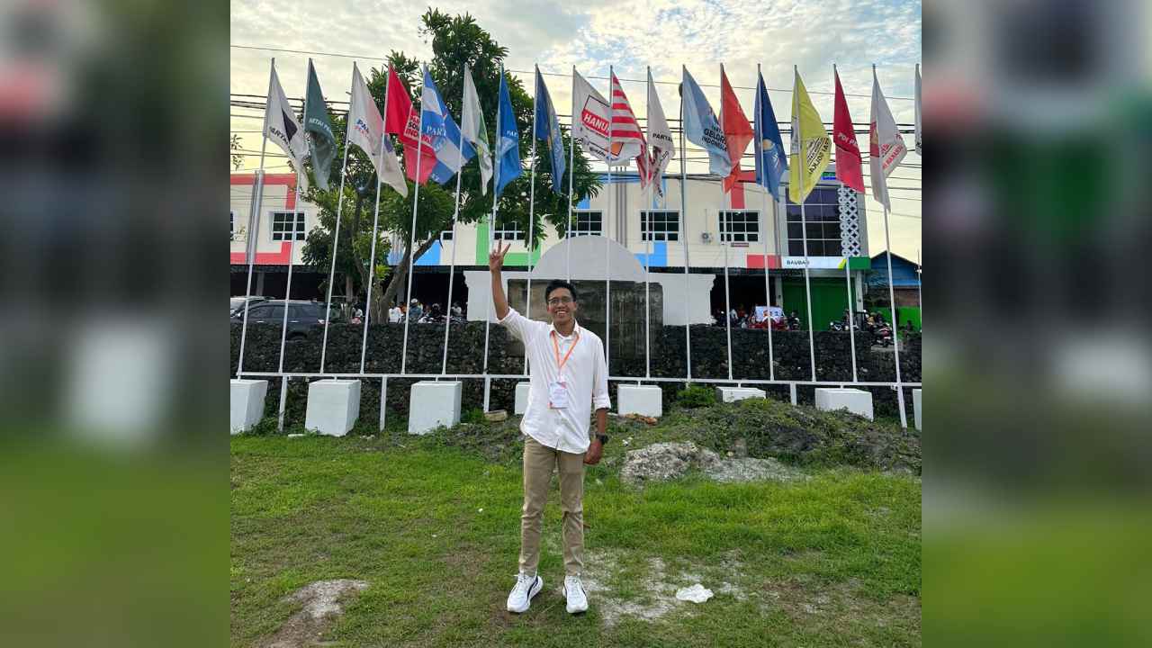 Aco Lida terdaftar sebagai bacaleg dari Partai Hanura Kota Baubau. Foto: Elfinasari/Telisik