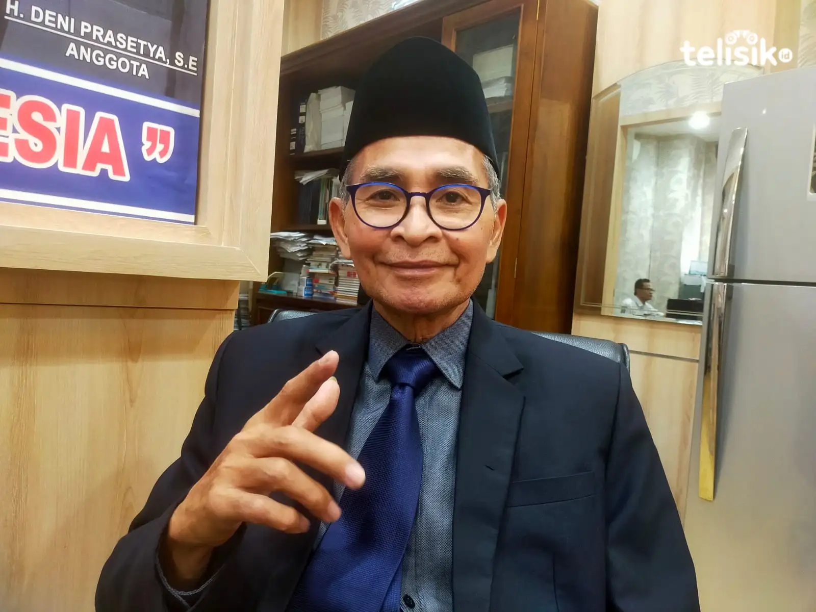 Dewan Pakar NasDem Jawa Timur, Muzamil Safii, beber alasan dukungan ponpes di Pasuruan untuk Anies Baswedan. Foto: Yudhie/Telisik