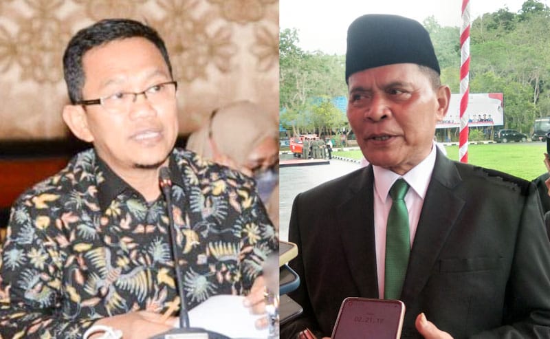 Amir Uskara (kiri) kini menggantikan kepemimpinan La Ode Barhim (kanan) sebagai Plt Ketua DPW PPP Sulawesi Tenggara. Foto: Kolase