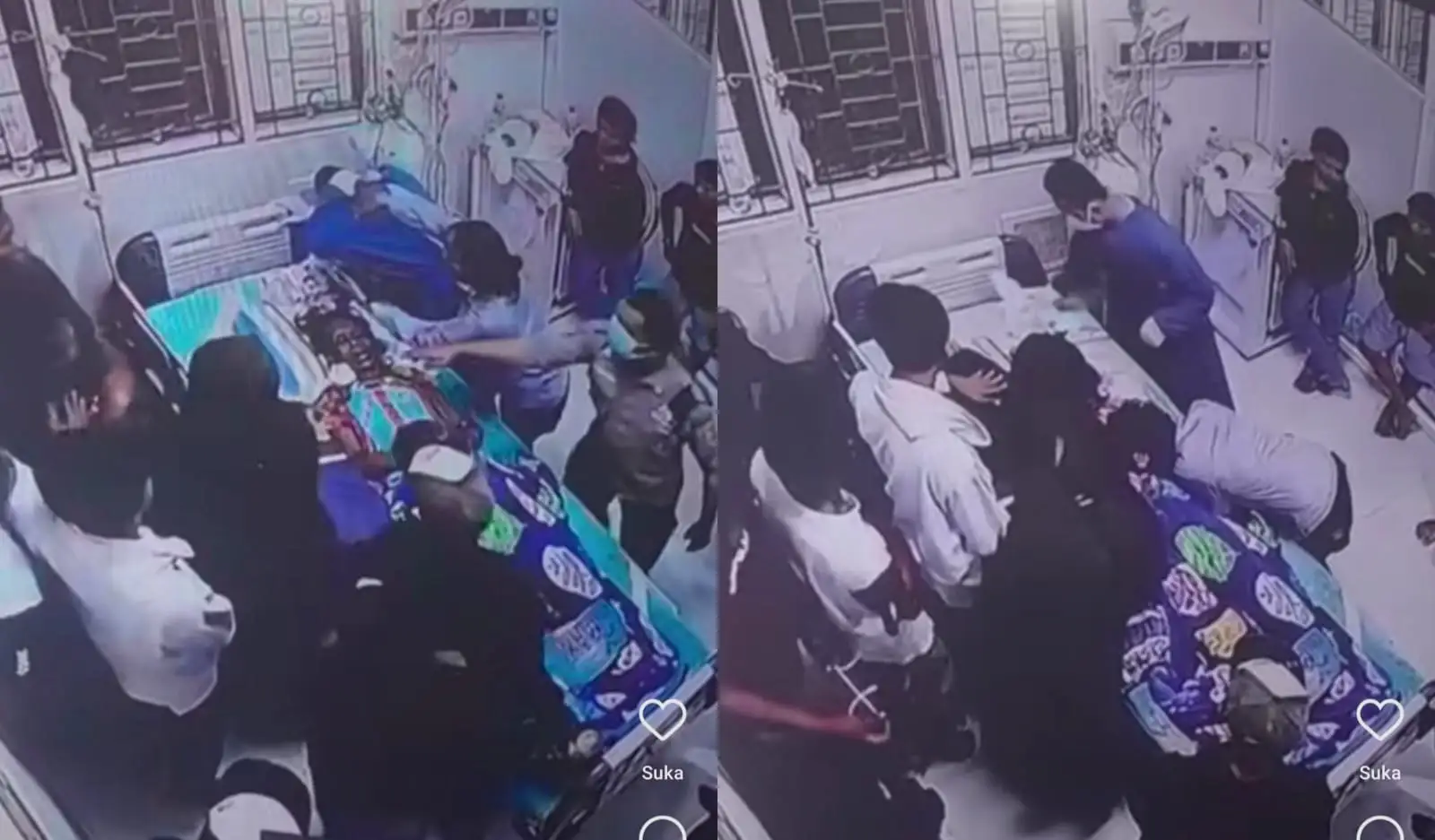 Insiden pemukulan yang dialami perawat di RSUD Kendari Elking, Kamis (25/5/2023) terekam CCTV. Foto: Screenshot video