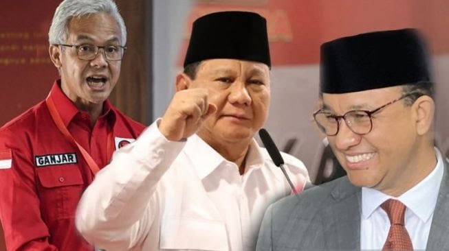 Ganjar Pranowo, Prabowo Subianto, Anies Baswedan yang bakal maju sebagai Capres 2024. Foto: Repro Suara.com