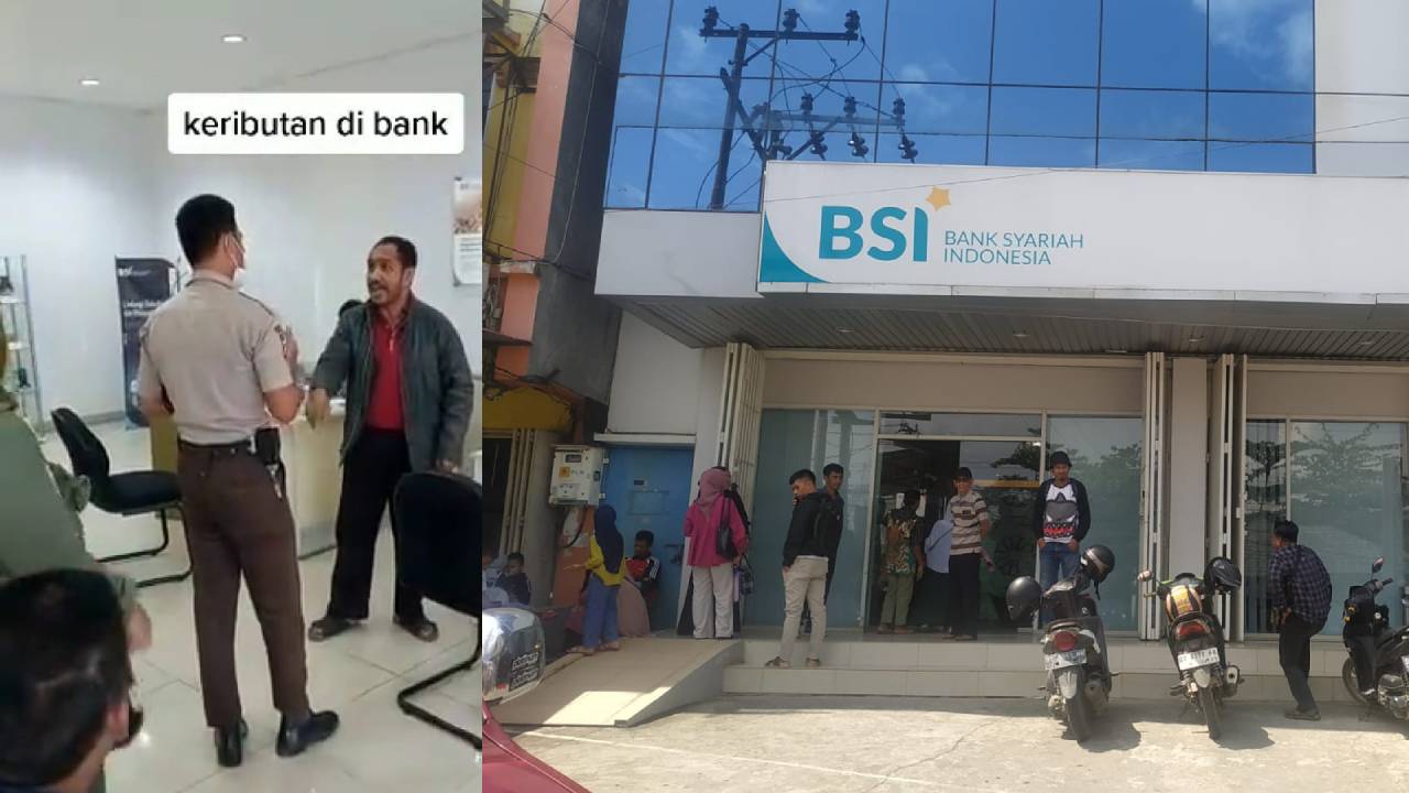 Sebuah video yang menunjukkan nasabah Bank Syariah Indonesia (BSI) mengamuk karena gangguan sistem transaksi viral di media sosial. Foto: Tangkapan Layar Video