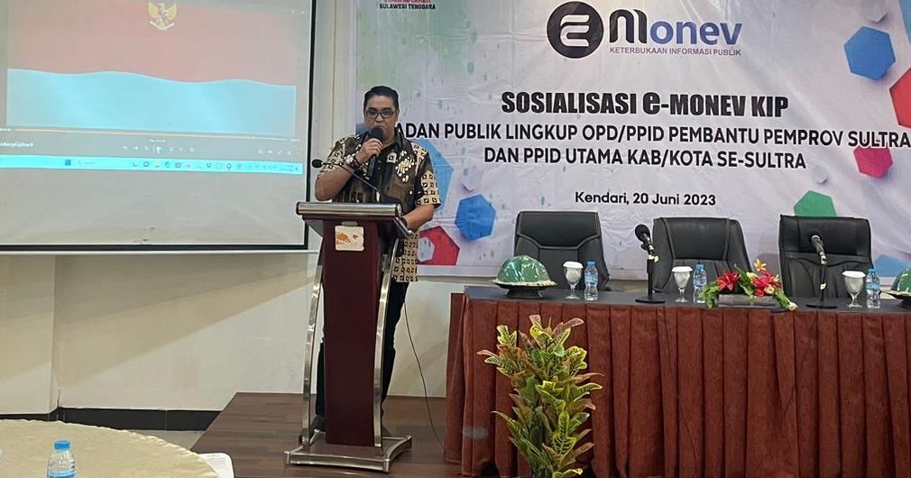 Kegiatan sosialisasi E-Monev KIP oleh KI Sulawesi Tenggara kepada seluruh Pejabat Pengelola Informasi dan Dokumentasi. Foto: Ist.