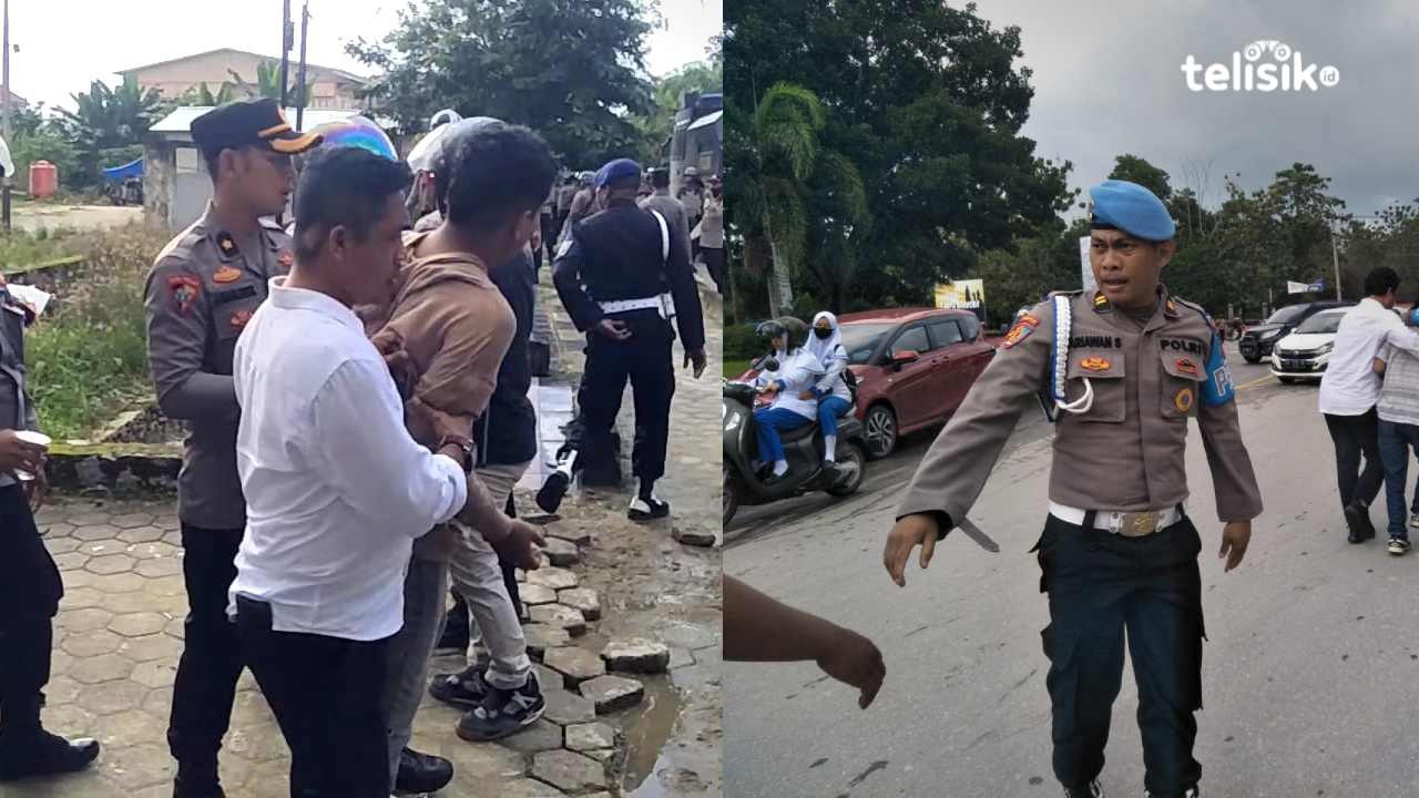 Massa pendemo berhasil diamankan oleh aparat kepolisian. Foto: Thamrin Dalby/Telisik