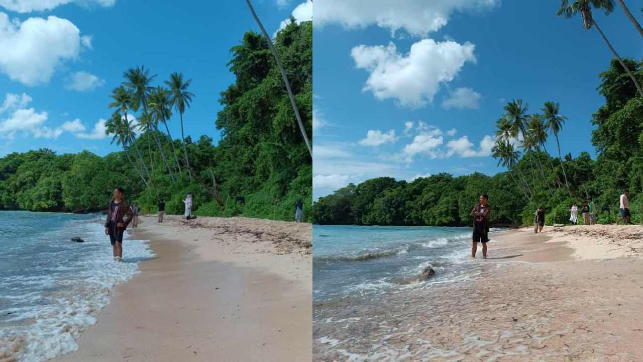Ratusan mata air di Pantai Moli'i Sahatu dipercaya dapat membuat awet muda dan menangkal penyakit. Foto: Ist.