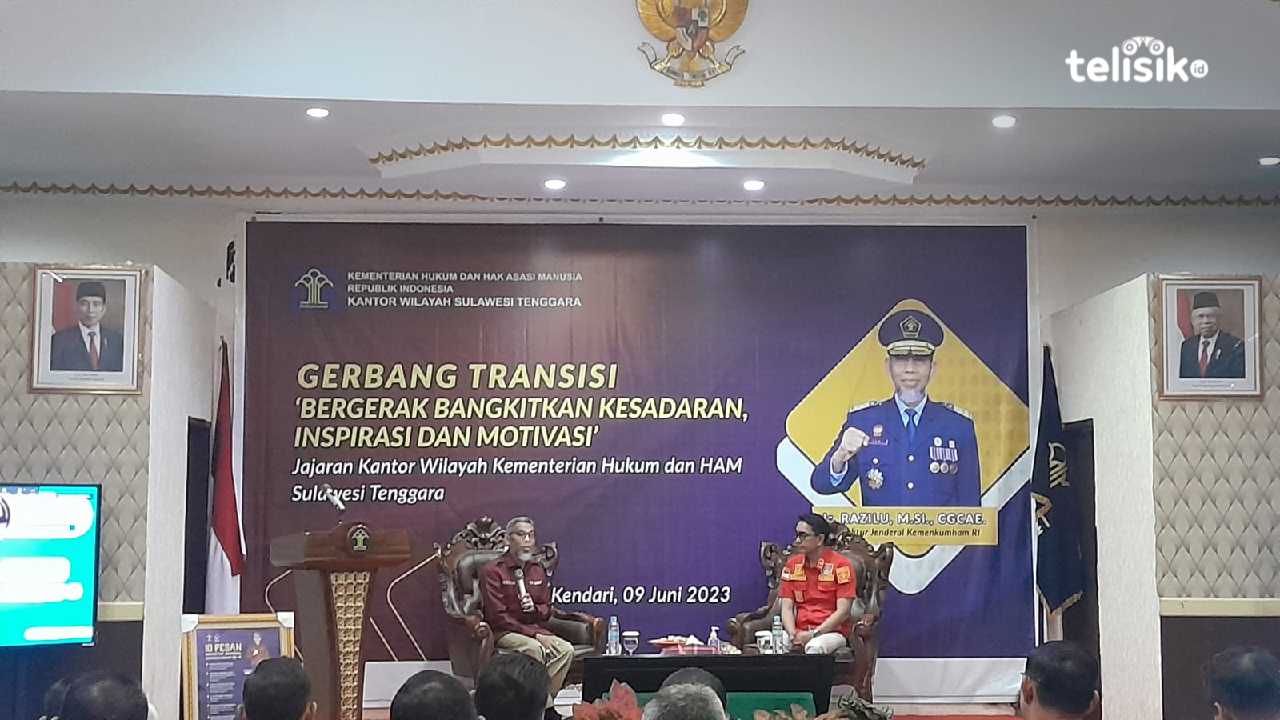 Kemenkumham laksanakan gerbang transisi di jajaran Kanwil Kemenkumham Sulawesi Tenggara, dipandu oleh Direktur Jenderal Kemenkumham, Razilu. Foto: La Ode Andi Rahmat/Telisik