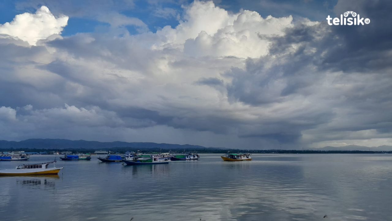 Peringatan dini gelombang di perairan Sulawesi Tenggara dipreksi mencapai 4 meter. Foto: La Ode Andi Rahmat/Telisik