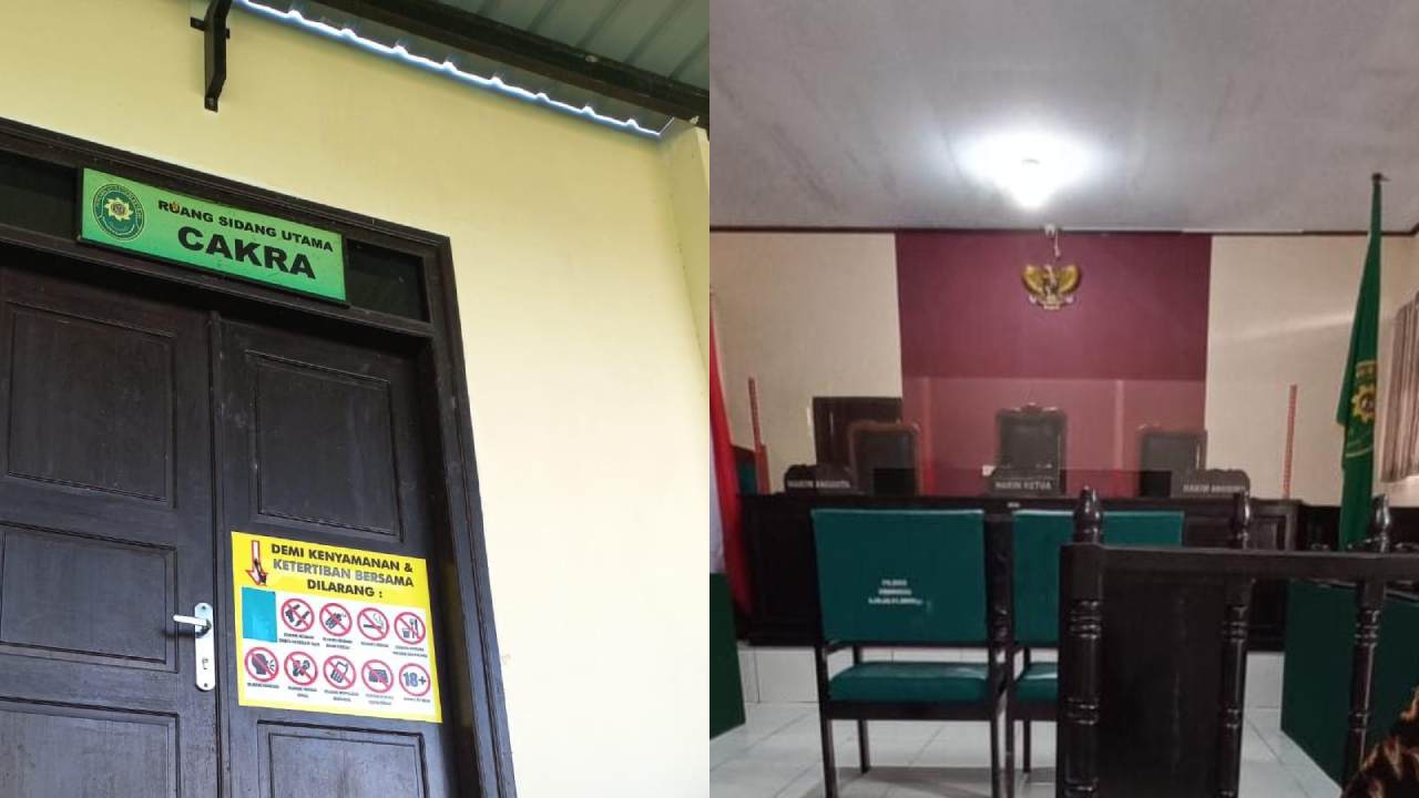 Ruang Sidang Cakra Pengadilan Negeri Kendari, tempat Majelis Hakim bakal bacakan putusan perkara dugaan pelecehan Prof B. Foto: Ist.