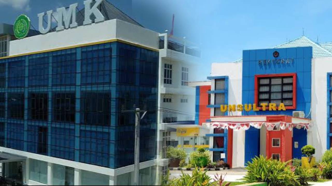 Universitas Muhammadiyah Kendari (kiri) dan Universitas Sulawesi Tenggara (kanan) merupakan 2 kampus swasta terbaik di Sulawesi Tenggara yang bisa jadi pilihan calon mahasiswa untuk melanjutkan pendidikan. Foto: Repro umk.ac.id dan Un-Sultra.ac.id