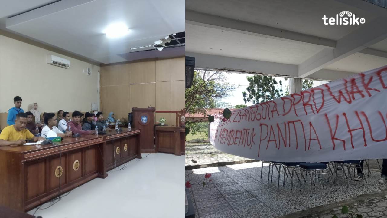 Gebrak Kepton mendesak 25 anggota DPRD Wakatobi untuk membentuk pansus. Foto: Wiwik Prihastiwi/Telisik