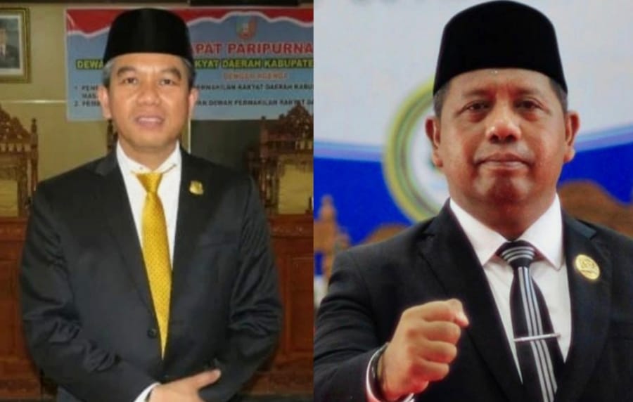 Ketua DPRD Kabupaten Konawe Selatan, Irham Kalenggo (kiri) Ketua DPRD Kendari, Subhan (kanan). Foto: Kolase