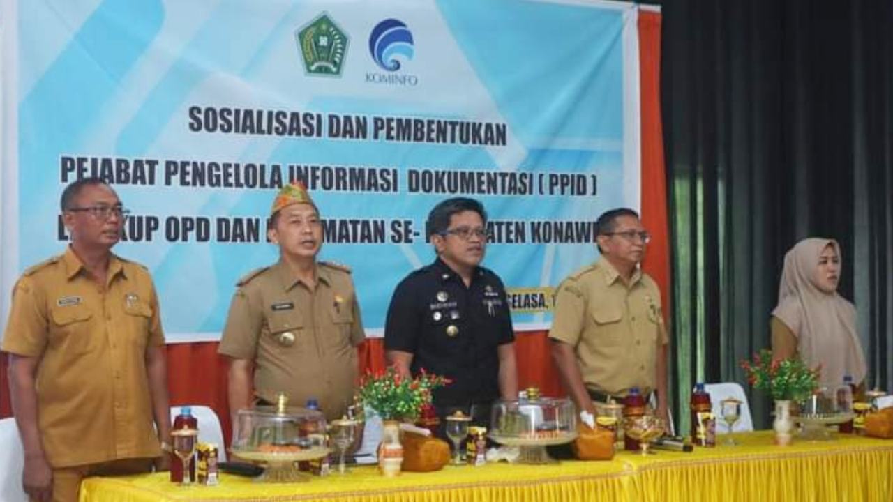 Sosialisasi dan pembentukan PPID lingkup OPD dan kecamatan se-Kabupaten Konawe yang digelar oleh Dinas Komunikasi dan Informatika Kabupaten Konawe. Foto: Ist.