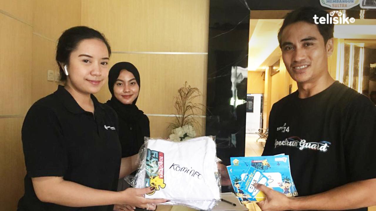 Peserta Toronipa Fun Bike melakukan registrasi ulang di Kantor Dinas Pariwisata Sulawesi Tenggara. Foto: Ahmad Badaruddin/Telisik