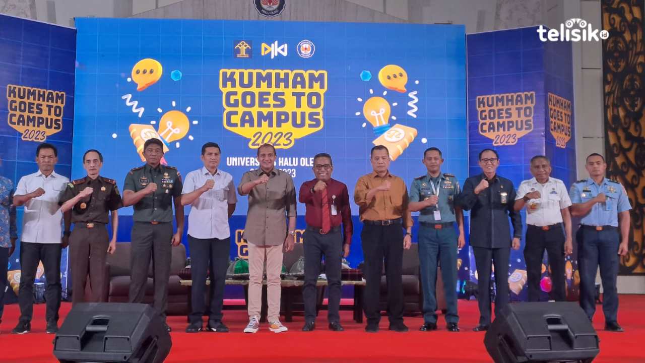 UHO Kendari menjadi tuan rumah dalam kegiatan Kumham goes to campus 2023. Foto: Wa Ode Ria Ika Hasana/Telisik