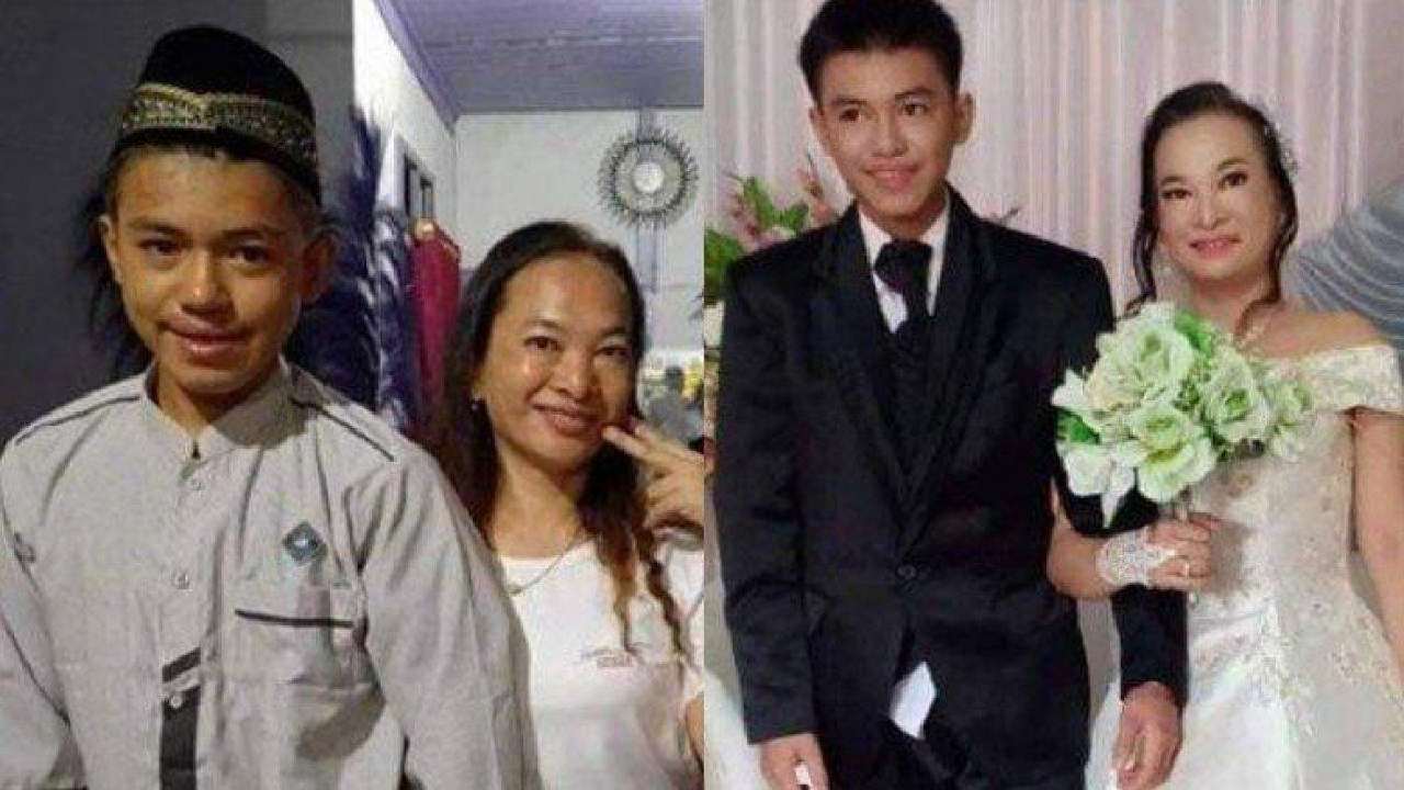 Lisa (37) ibunya Kevin, remaja 16 tahun yang menikah dengan Mariana (41), mengaku tak tahu Undang-Undang perkawinan. Kini anaknya harus pisah ranjang dengan Mariana. Foto: Tribunnews