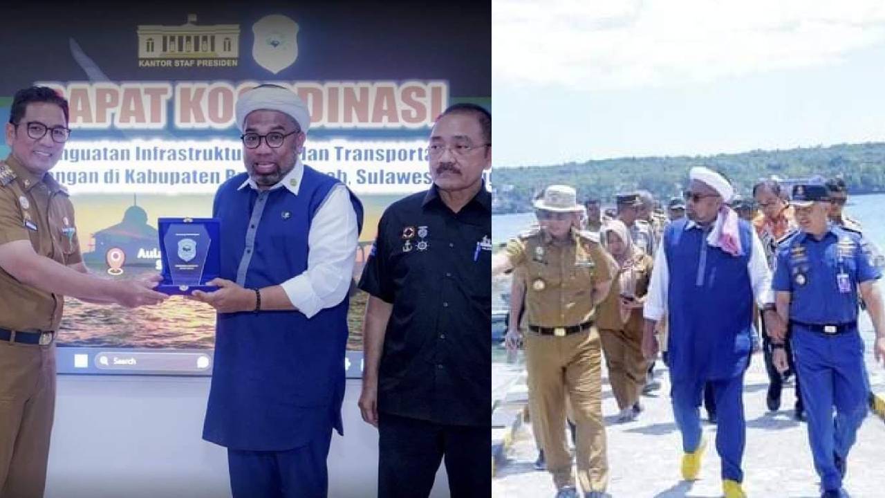 Kunker dalam rangka monev penguatan infrasruktur laut dan transportasi penyeberangan di Kabupaten Buton Tengah, yang dihadiri Tim tenaga ahli KSP RI, Ali Mochtar Ngabalin. Foto: Ist