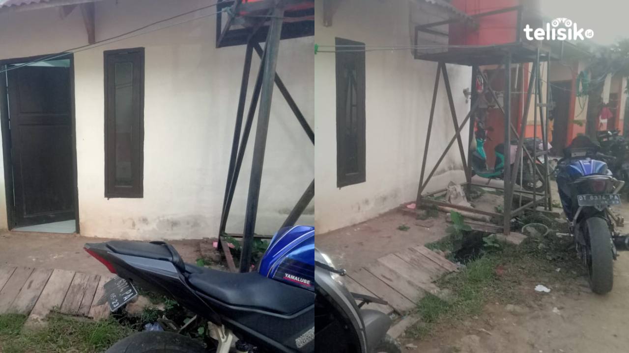 Kondisi teras kamar kos korban di Kelurahan Kota Bangun, Kecamatan Ranomeeto, Kabupaten Konawe Selatan. foto: Wahyudin Wahid/Telisik