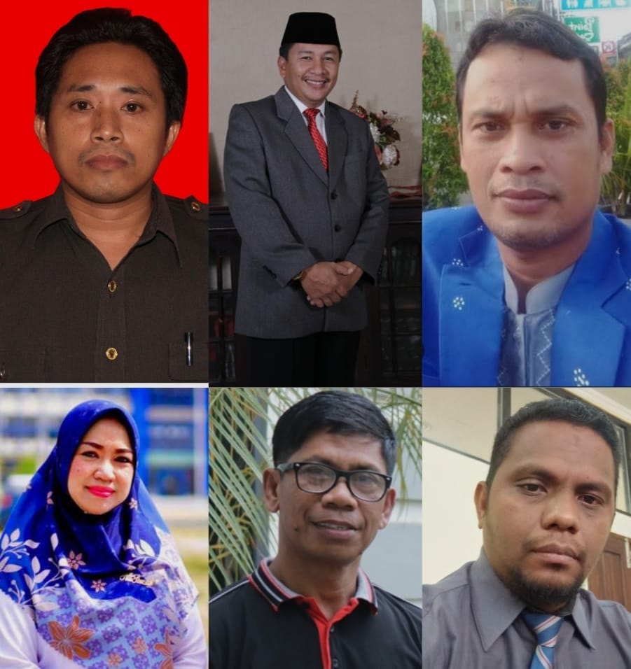 Wakil Rektor, Dekan, dan Direktur Pascasarjana IAIN Kendari dilantik oleh rektor di Gedung Olahraga (GOR) IAIN Kendari, Rabu (9/8/2023). Foto: Kolase