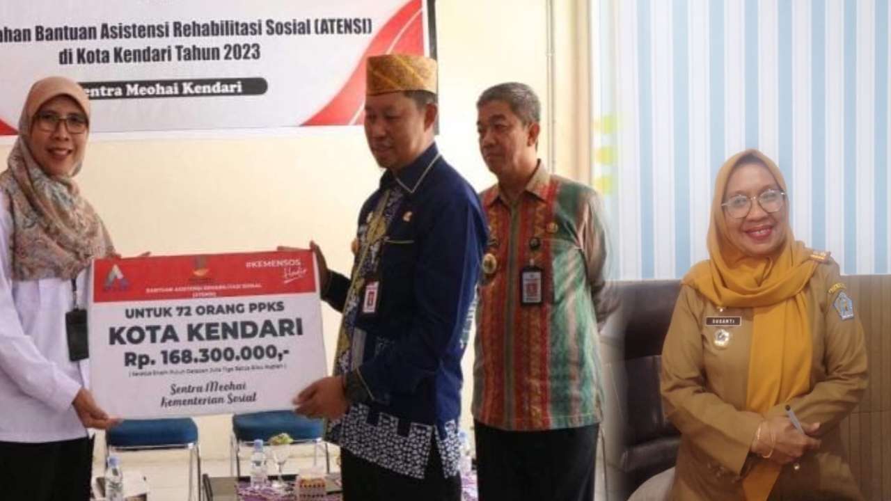 Kepala Dinas Sosial Kota Kendari, Susanti menyebut 30 orang mendapatkan atensi (Asistensi Rehabilitasi Sosial) tahap tiga melalui Sentra Meohai Kendari. Foto: Kolase