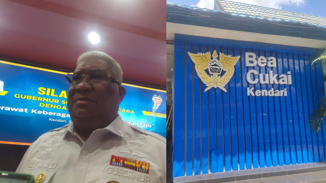 Gubernur Sulawesi Tenggara, Ali Mazi membantah kapal pesiar Azimut milik Pemprov disita, Bea Cukai beri jawaban menohok. Foto: Kolase