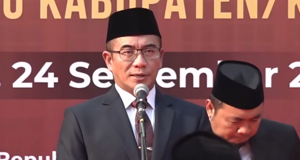 Ketua KPU RI, Hasyim Asy'ari, mengakui anggaran untuk Pemilu 2024 telah ditetapkan senilai Rp 76,6 triliun, sudah termasuk pilpres putaran kedua. Foto: Ist.