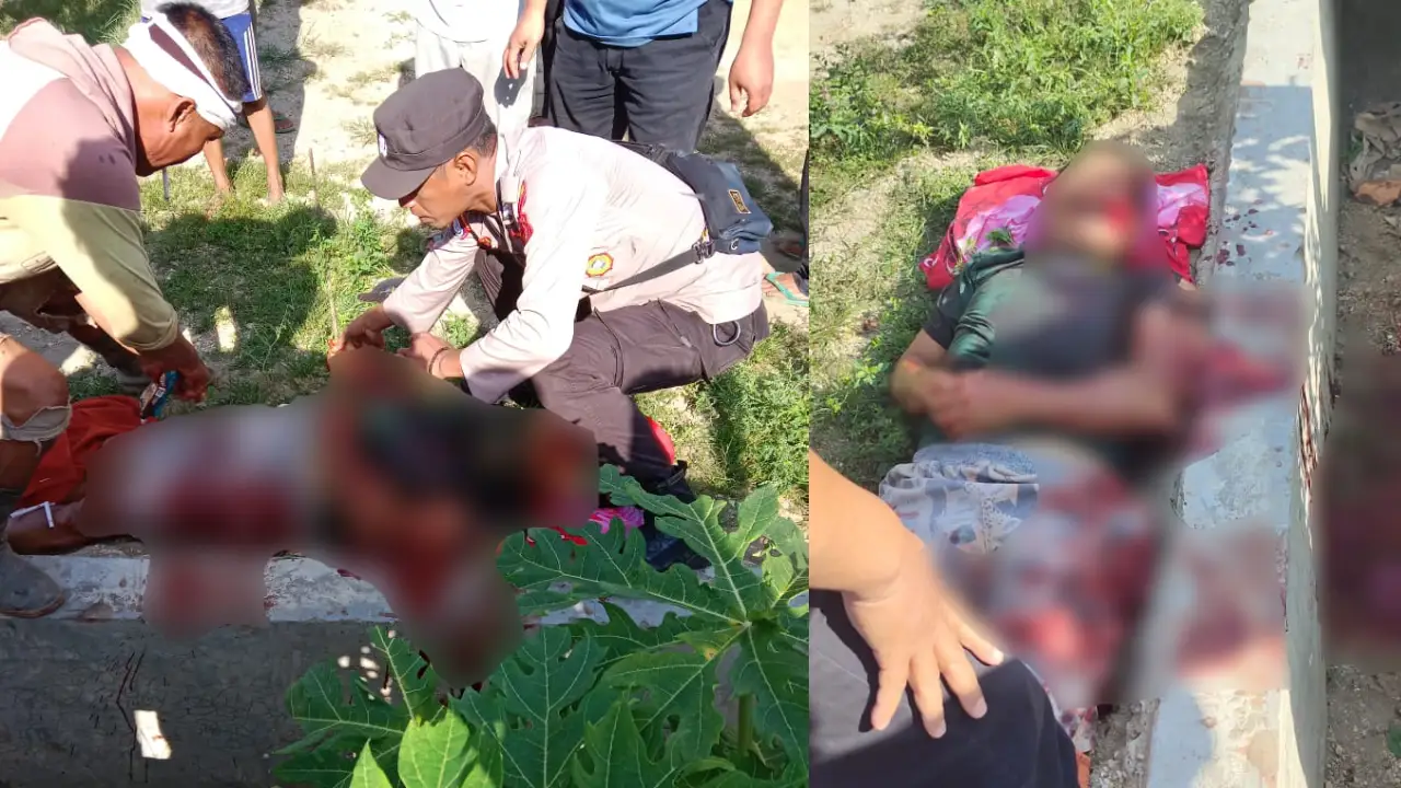 Korban perkelahian dua bersaudara di Desa Hudoa, diduga akibat sengketa tanah keluarga. Foto: Ist.